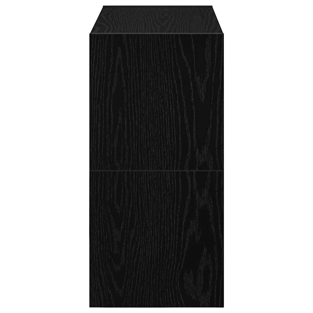 Scarpiere 2 pz Impilabili in Rovere Nero 60x30x30,5 cm