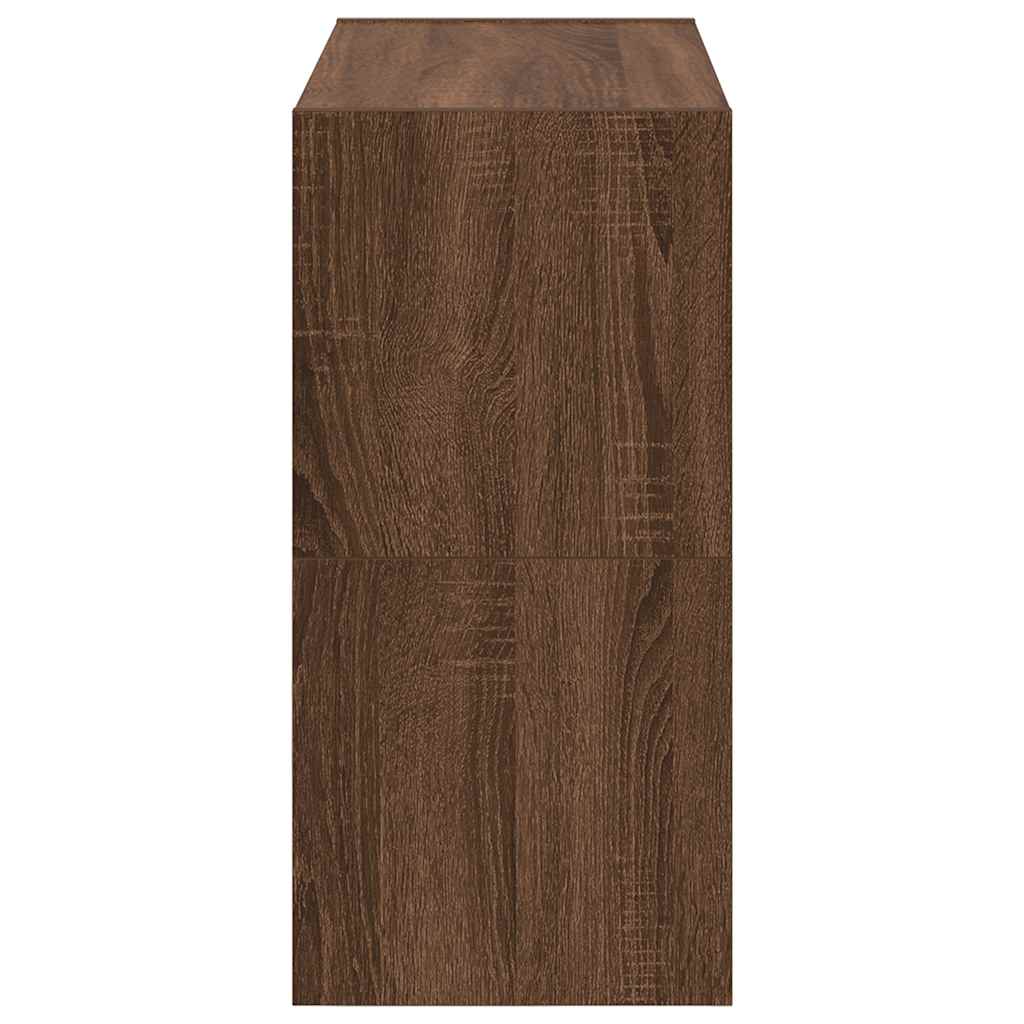 vidaXL Scarpiere 2 pz Impilabili Rovere Marrone 60x30x30,5 cm