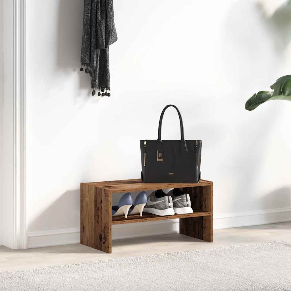 vidaXL Scarpiera Impilabile Legno Antico 60x30x30,5 cm