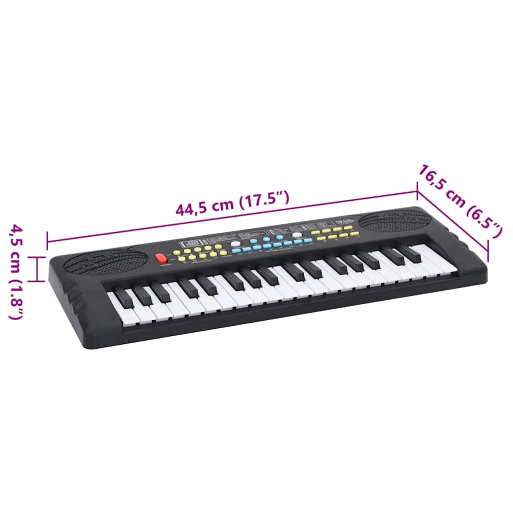 vidaXL Tastiera Elettrica Pianoforte a 37 Tasti Microfono per Bambini