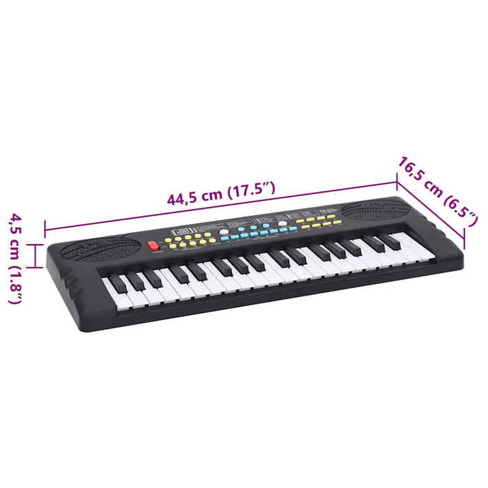 vidaXL Tastiera Elettrica Pianoforte a 37 Tasti Microfono per Bambini