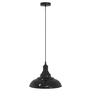 Lampada a Sospensione Regolabile E27 Nero Lucido Ø31 cm Metallo 4103435