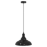 vidaXL Lampada a Sospensione Regolabile E27 Nero Lucido Ø31 cm Metallo