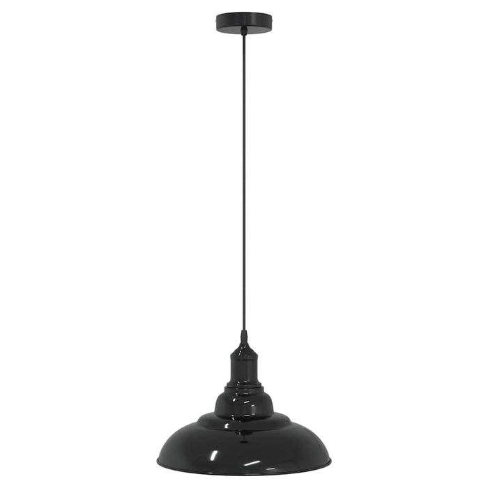 vidaXL Lampada a Sospensione Regolabile E27 Nero Lucido Ø31 cm Metallo