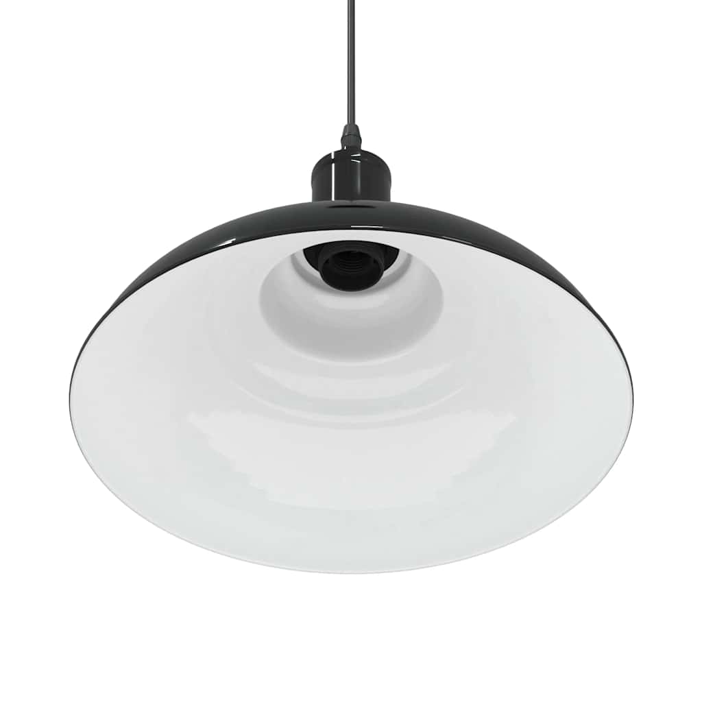 vidaXL Lampada a Sospensione Regolabile E27 Nero Lucido Ø31 cm Metallo