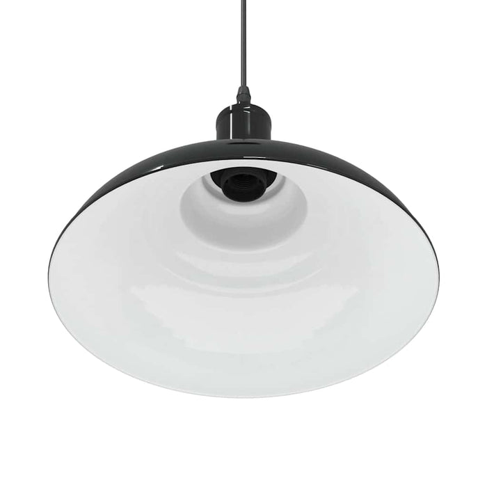 vidaXL Lampada a Sospensione Regolabile E27 Nero Lucido Ø31 cm Metallo