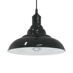Lampada a Sospensione Regolabile E27 Nero Lucido Ø31 cm Metallo 4103435