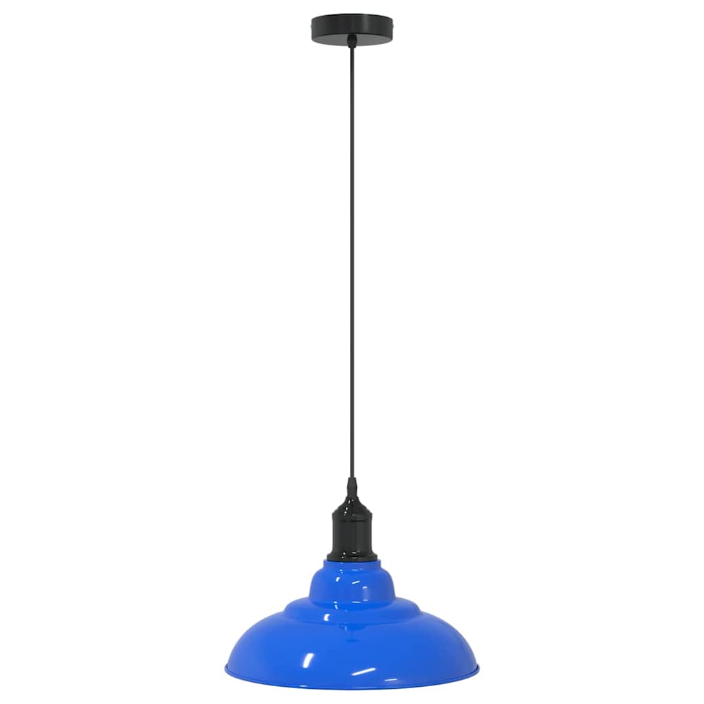 Lampada a Sospensione Regolabile E27 Blu Scuro Ø31 cm Metallo 4103436