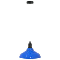 Lampada a Sospensione Regolabile E27 Blu Scuro Ø31 cm Metallo 4103436