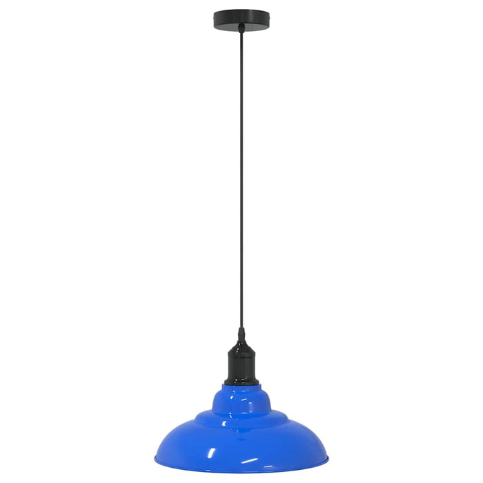 vidaXL Lampada a Sospensione Regolabile E27 Blu Scuro Ø31 cm Metallo
