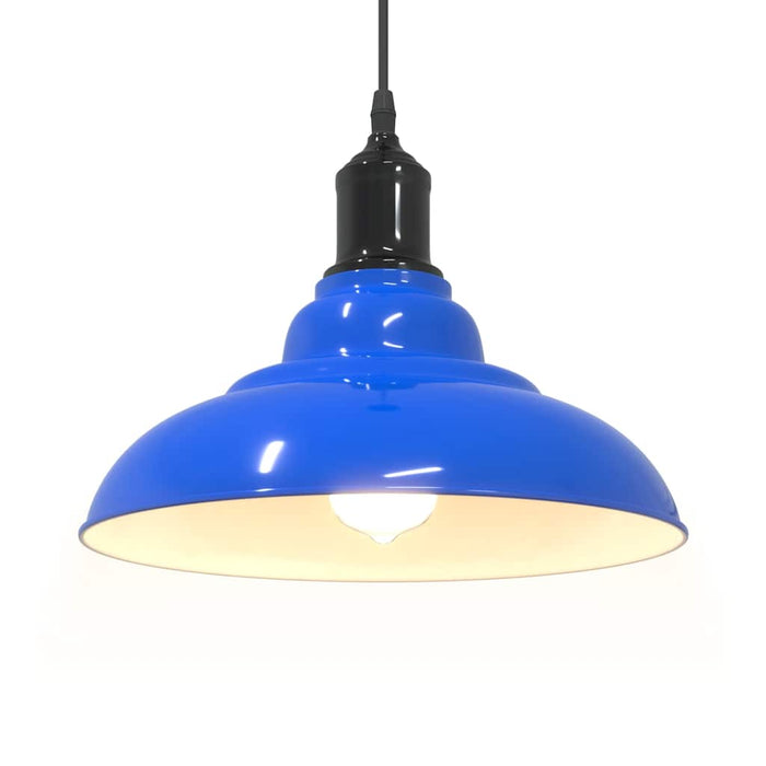 vidaXL Lampada a Sospensione Regolabile E27 Blu Scuro Ø31 cm Metallo