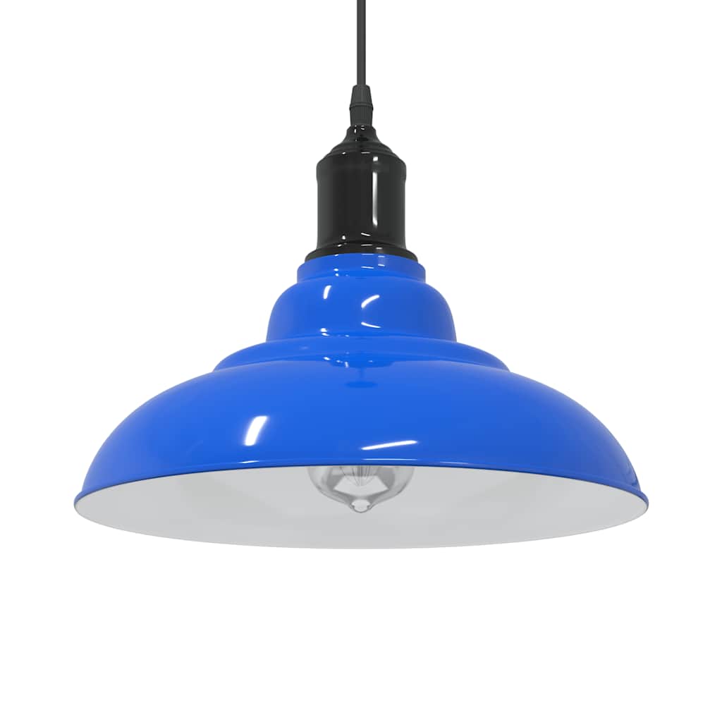 vidaXL Lampada a Sospensione Regolabile E27 Blu Scuro Ø31 cm Metallo