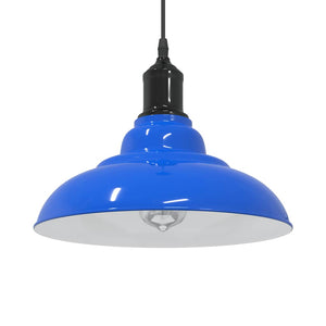 vidaXL Lampada a Sospensione Regolabile E27 Blu Scuro Ø31 cm Metallo
