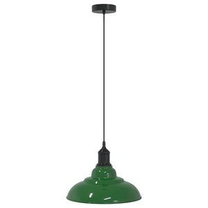 vidaXL Lampada a Sospensione Regolabile E27 Verde Lucido Ø31cm Metallo