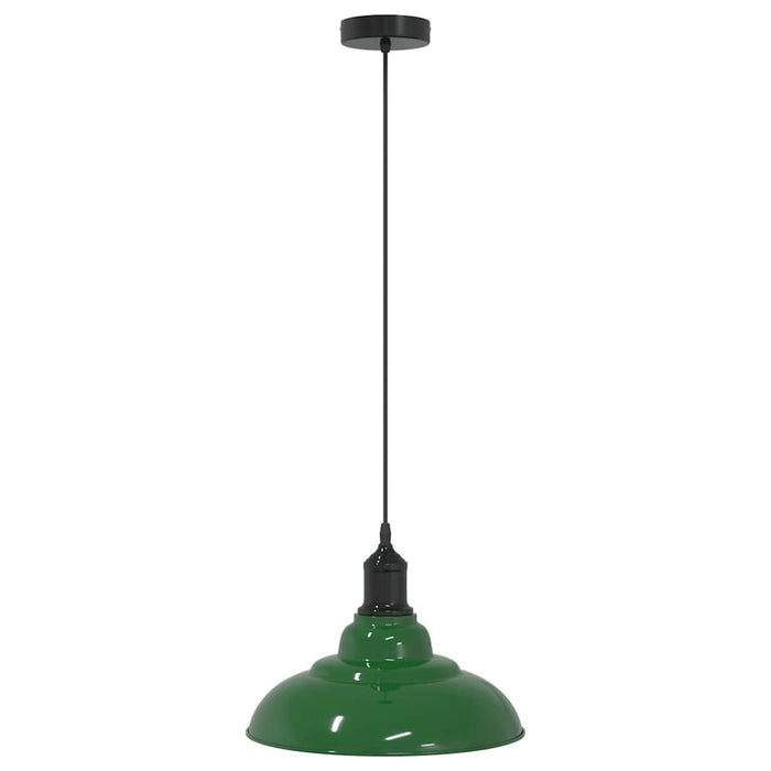vidaXL Lampada a Sospensione Regolabile E27 Verde Lucido Ø31cm Metallo