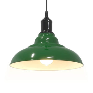 vidaXL Lampada a Sospensione Regolabile E27 Verde Lucido Ø31cm Metallo