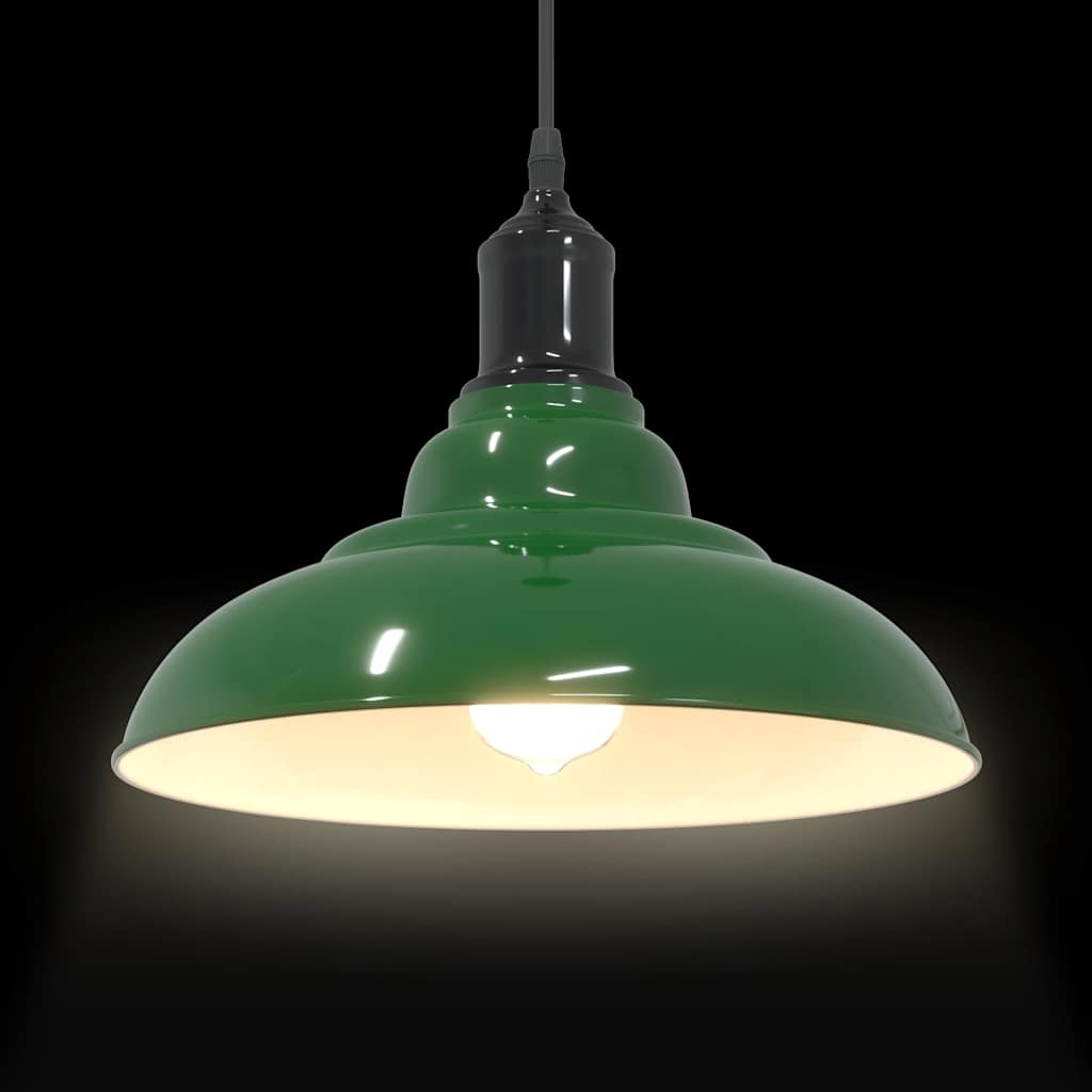 Lampada a Sospensione Regolabile E27 Verde Lucido Ø31cm Metallo 4103437