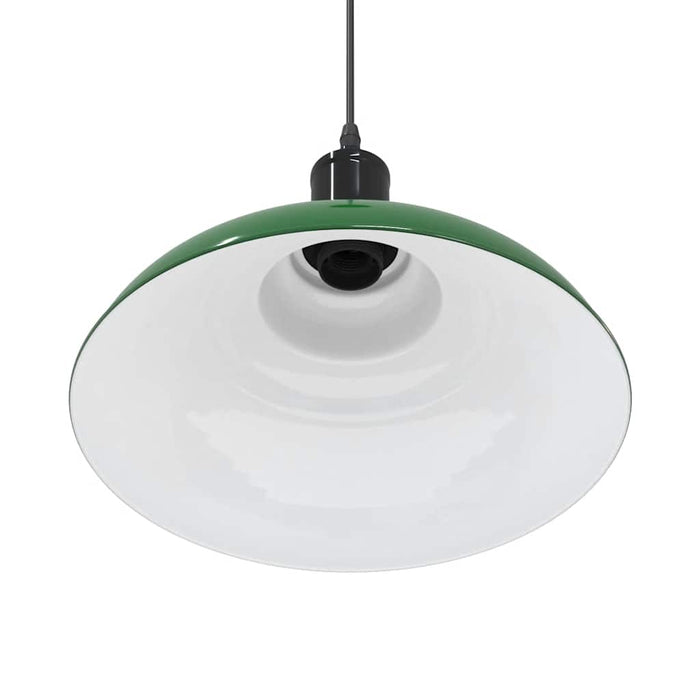 vidaXL Lampada a Sospensione Regolabile E27 Verde Lucido Ø31cm Metallo