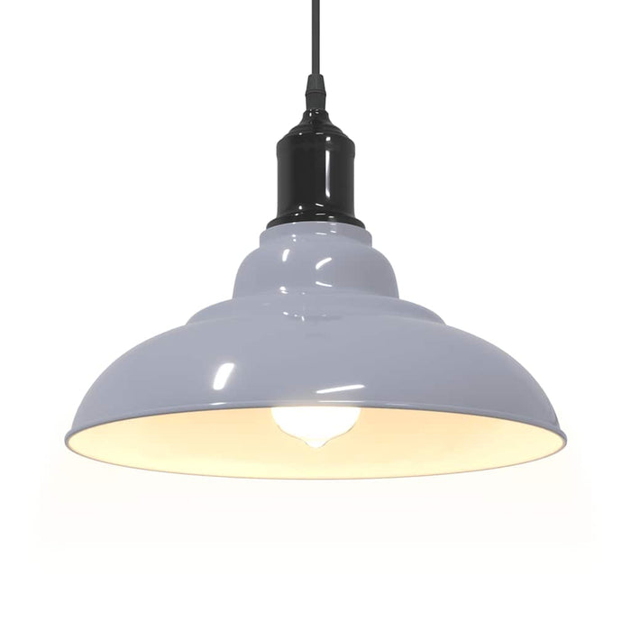 Lampada Sospensione Regolabile E27 Grigio Lucido Ø31 cm Metallo 4103438