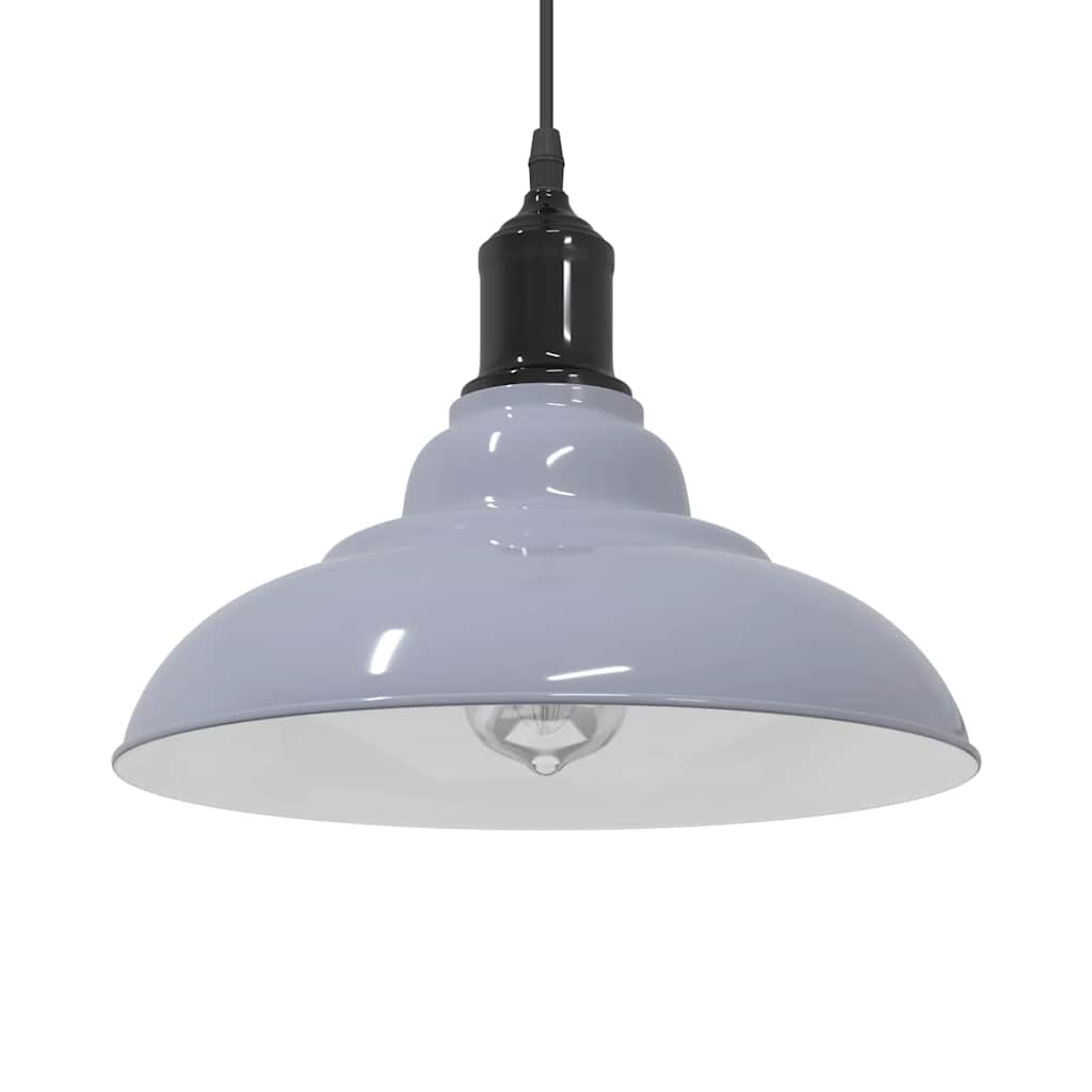 Lampada Sospensione Regolabile E27 Grigio Lucido Ø31 cm Metallo 4103438