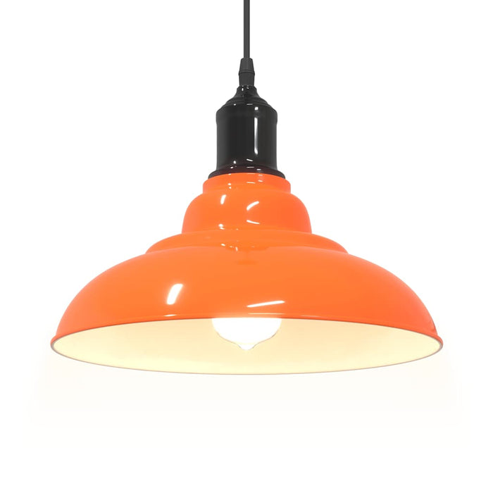 vidaXL Lampada Sospensione Regolabile E27 Arancio Lucido Ø31cm Metallo
