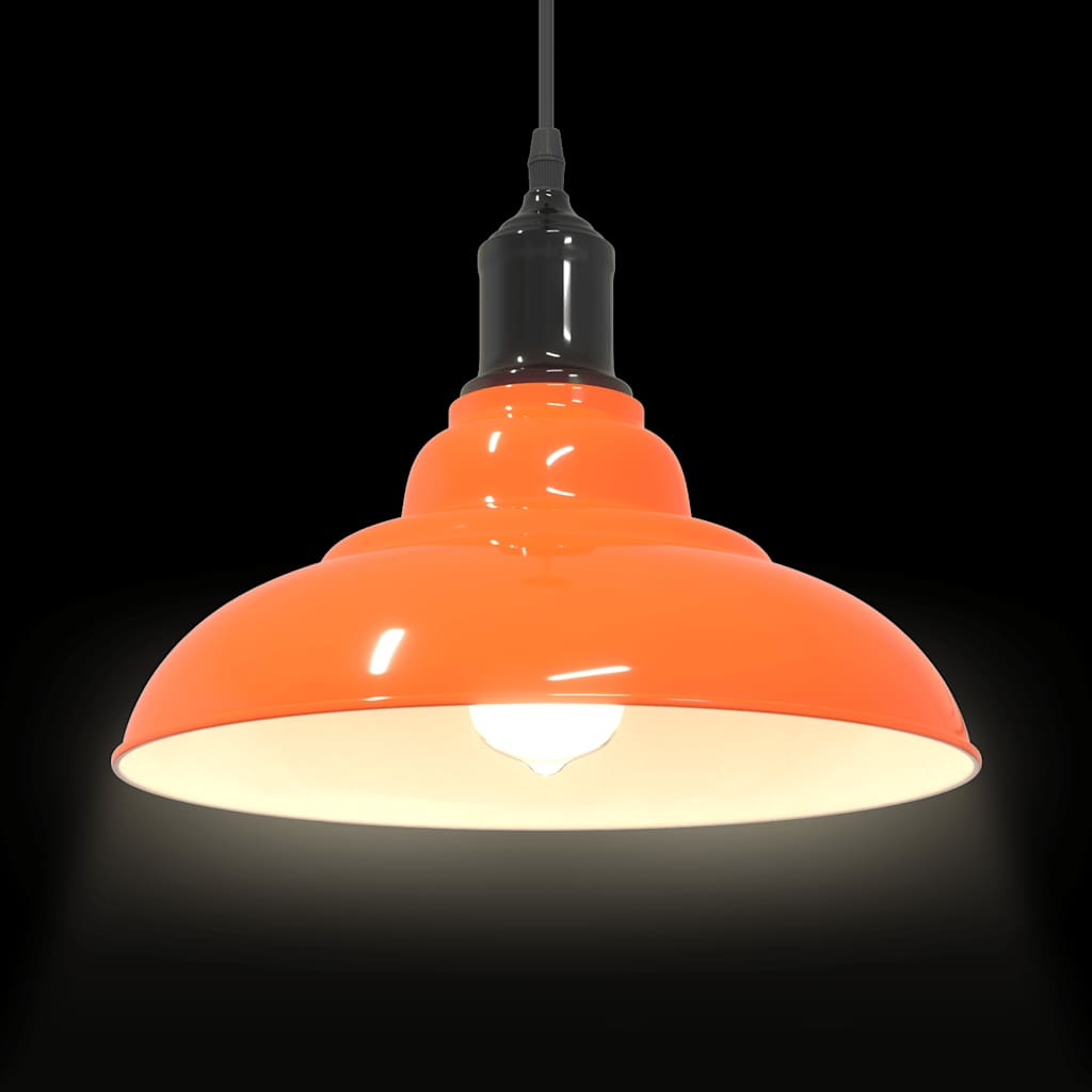 Lampada Sospensione Regolabile E27 Arancio Lucido Ø31cm Metallo 4103440