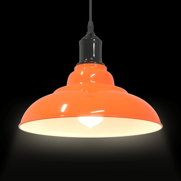vidaXL Lampada Sospensione Regolabile E27 Arancio Lucido Ø31cm Metallo