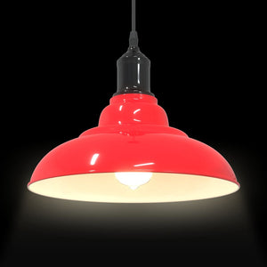 Lampada Sospensione Regolabile E27 Rosso Lucido Ø31 cm Metallo 4103441