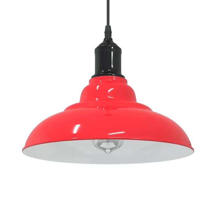 Lampada Sospensione Regolabile E27 Rosso Lucido Ø31 cm Metallo 4103441
