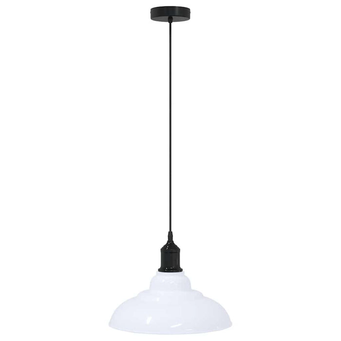 Lampada Sospensione Regolabile E27 Bianco Lucido Ø31cm Metallo 4103442