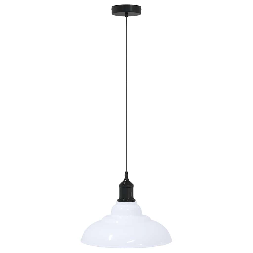 vidaXL Lampada Sospensione Regolabile E27 Bianco Lucido Ø31cm Metallo