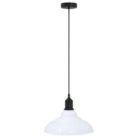 vidaXL Lampada Sospensione Regolabile E27 Bianco Lucido Ø31cm Metallo