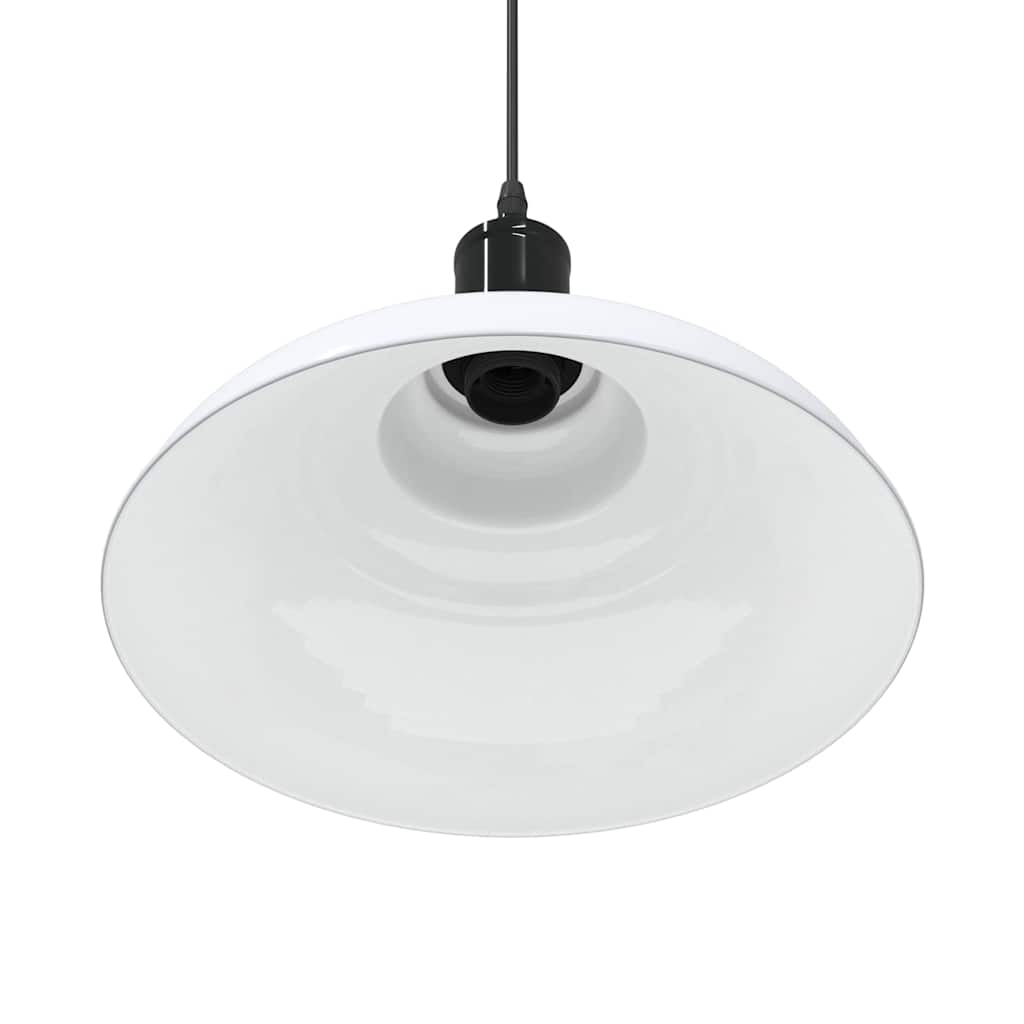 Lampada Sospensione Regolabile E27 Bianco Lucido Ø31cm Metallo 4103442
