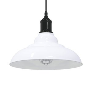 Lampada Sospensione Regolabile E27 Bianco Lucido Ø31cm Metallo 4103442
