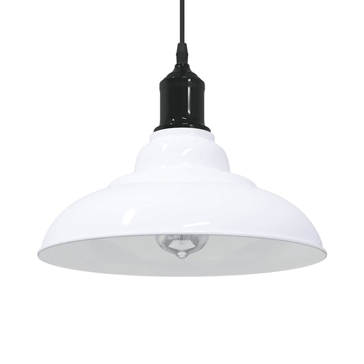 Lampada Sospensione Regolabile E27 Bianco Lucido Ø31cm Metallo 4103442