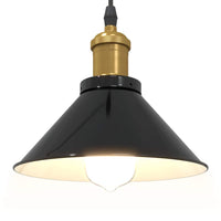 Lampada a Sospensione Regolabile E27 Nero Lucido Ø22 cm Metallo 4103443