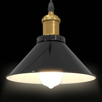 Lampada a Sospensione Regolabile E27 Nero Lucido Ø22 cm Metallo 4103443