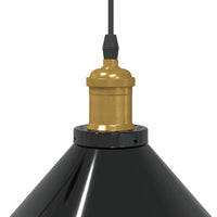 Lampada a Sospensione Regolabile E27 Nero Lucido Ø22 cm Metallo 4103443