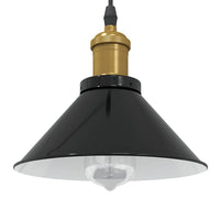 Lampada a Sospensione Regolabile E27 Nero Lucido Ø22 cm Metallo 4103443