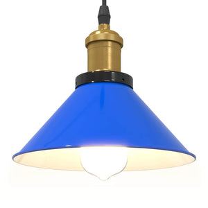 Lampada a Sospensione Regolabile E27 Blu Scuro Ø22 cm Metallo 4103444