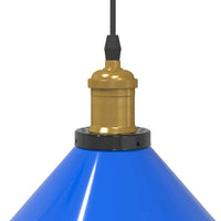 Lampada a Sospensione Regolabile E27 Blu Scuro Ø22 cm Metallo 4103444