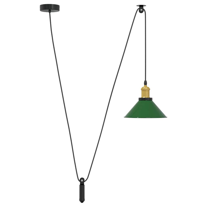 Lampada a Sospensione Regolabile E27 Verde Lucido Ø22cm Metallo 4103445