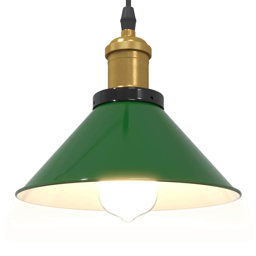 Lampada a Sospensione Regolabile E27 Verde Lucido Ø22cm Metallo 4103445