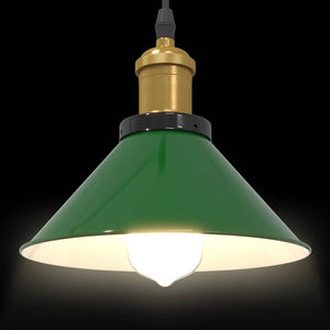 Lampada a Sospensione Regolabile E27 Verde Lucido Ø22cm Metallo 4103445