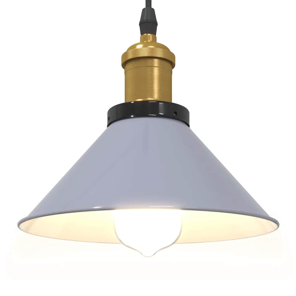 Lampada Sospensione Regolabile E27 Grigio Lucido Ø22 cm Metallo 4103446