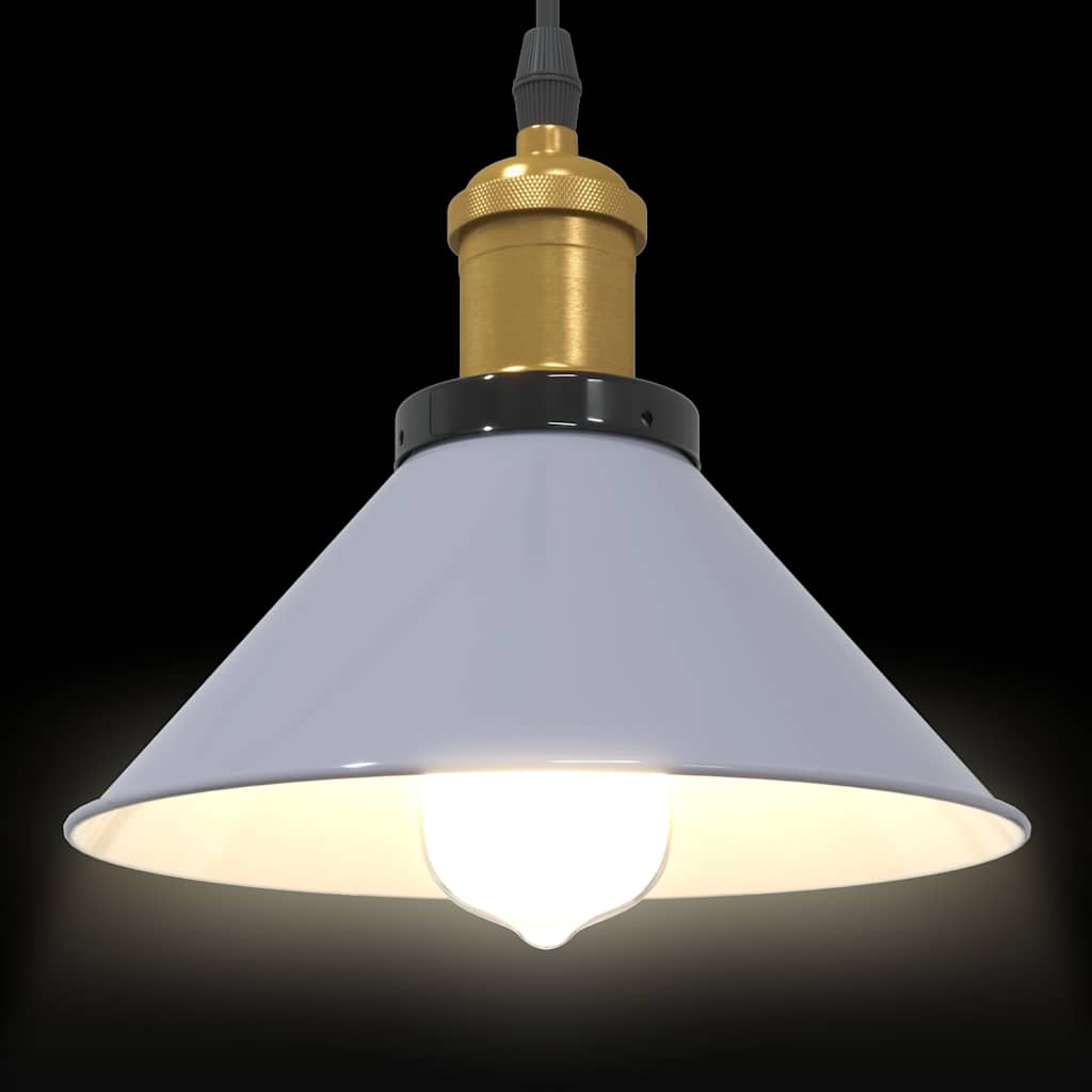 Lampada Sospensione Regolabile E27 Grigio Lucido Ø22 cm Metallo 4103446