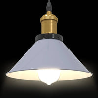 Lampada Sospensione Regolabile E27 Grigio Lucido Ø22 cm Metallo 4103446