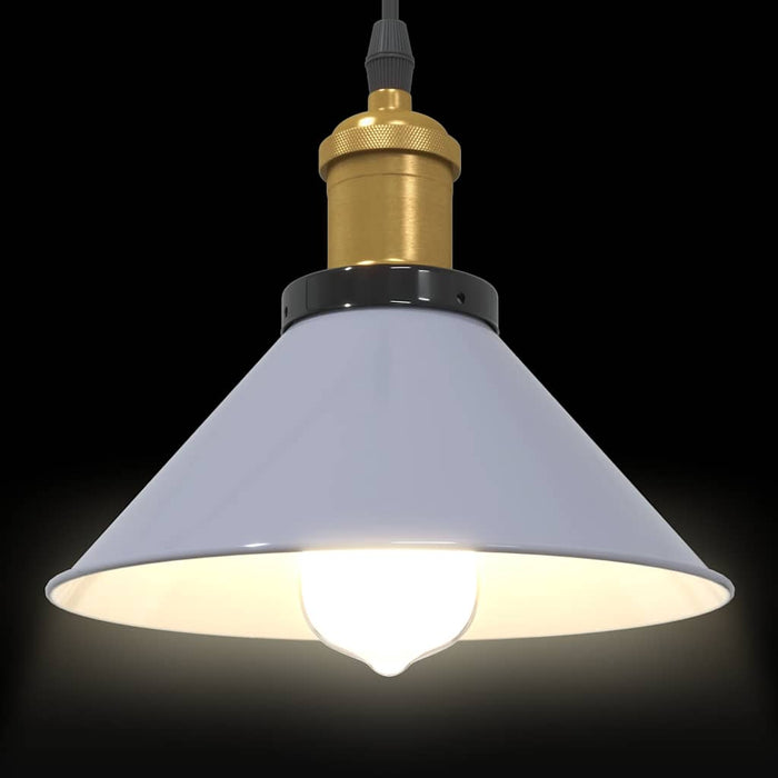 Lampada Sospensione Regolabile E27 Grigio Lucido Ø22 cm Metallo 4103446