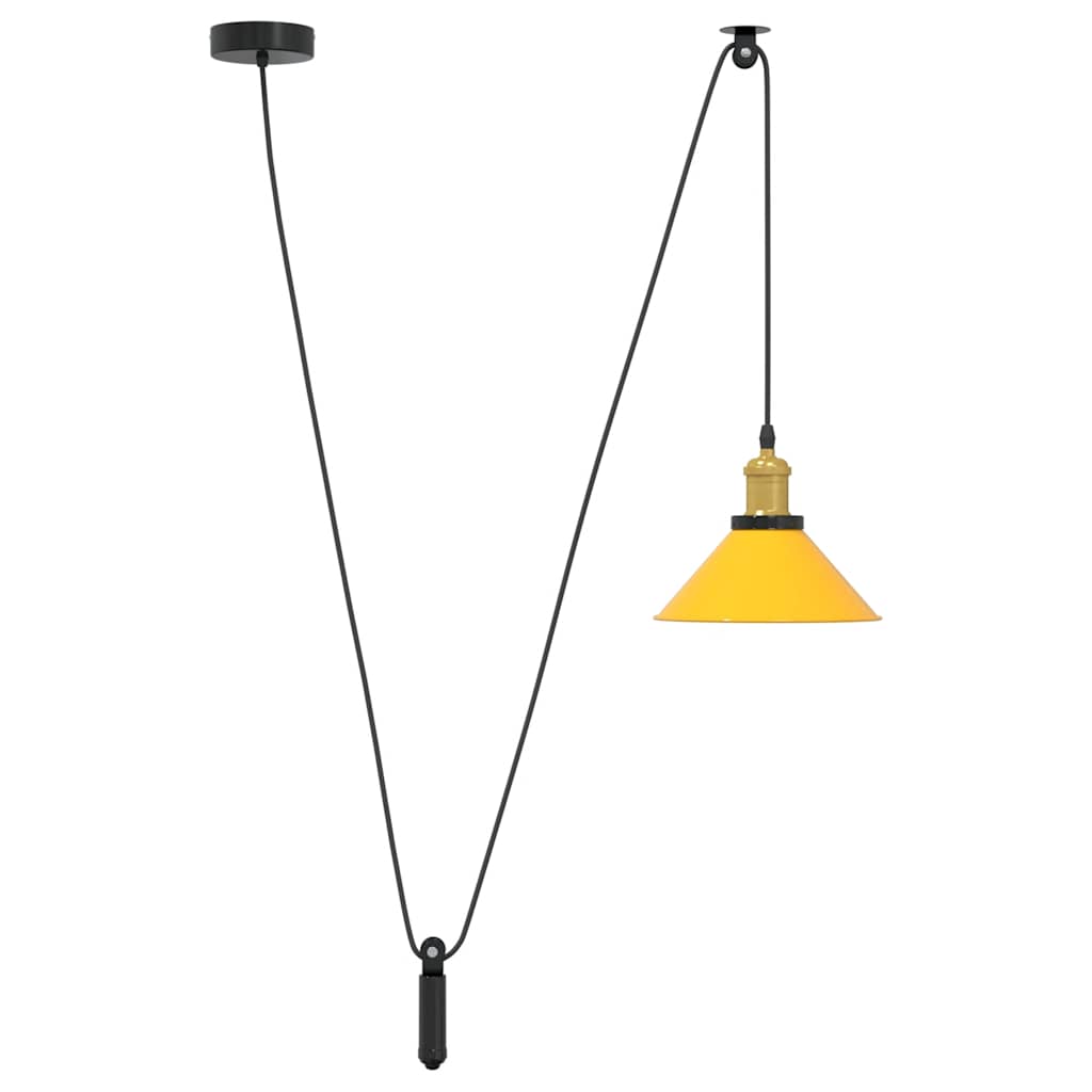 Lampada Sospensione Regolabile E27 Giallo Lucido Ø22 cm Metallo 4103447