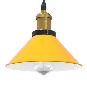 Lampada Sospensione Regolabile E27 Giallo Lucido Ø22 cm Metallo 4103447